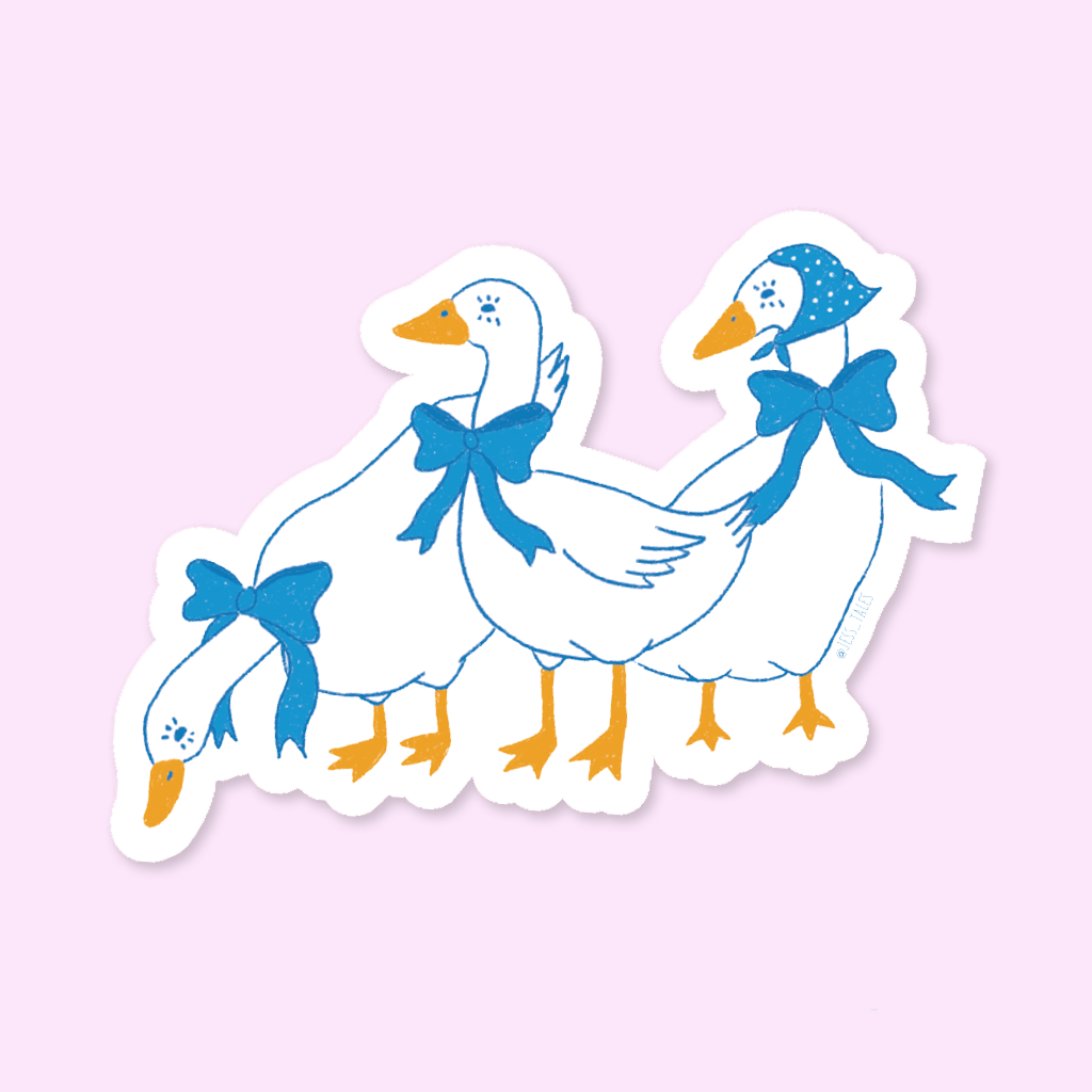 Blue Ribbon Goose Trio magnet – JessTales