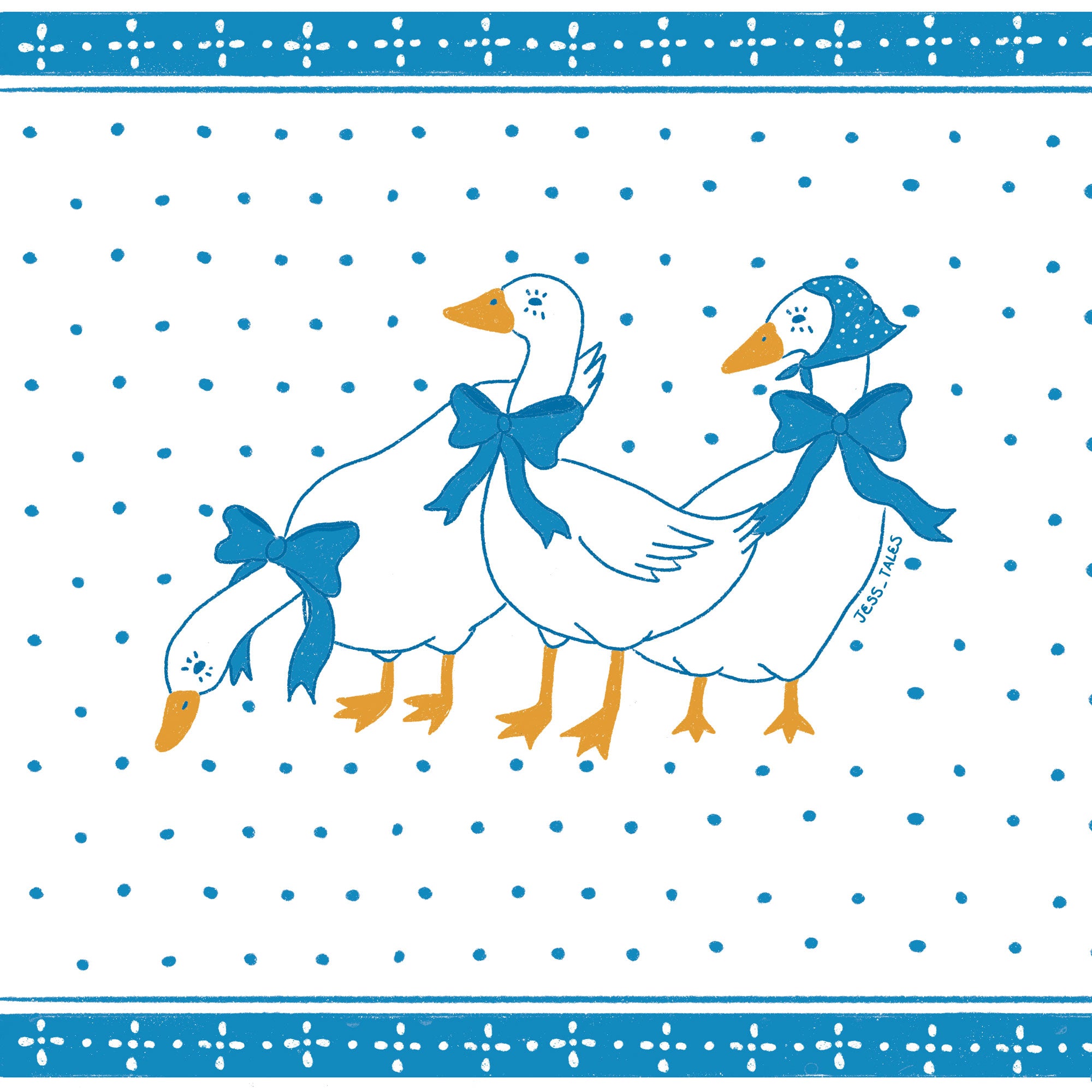 Blue ribbon goose trio – JessTales
